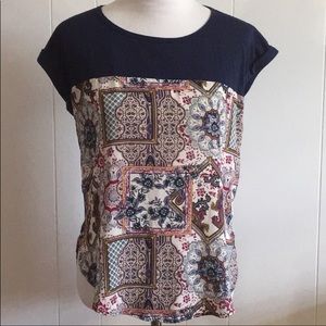 🛍REWIND NAVY & PAISLEY TOP WOMEN’S MEDIUM